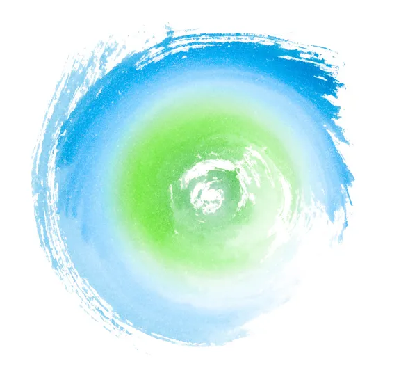 青い緑塗られた渦巻きエコシンボルの概念 ストックフォト