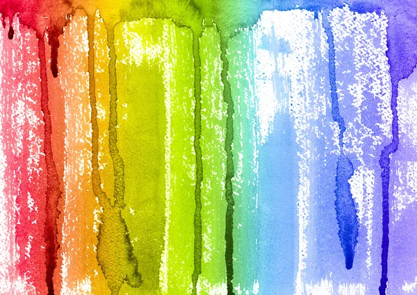 Abstracte aquarel regenboog verf penseel en druppels achtergrond Rechtenvrije Stockfoto's