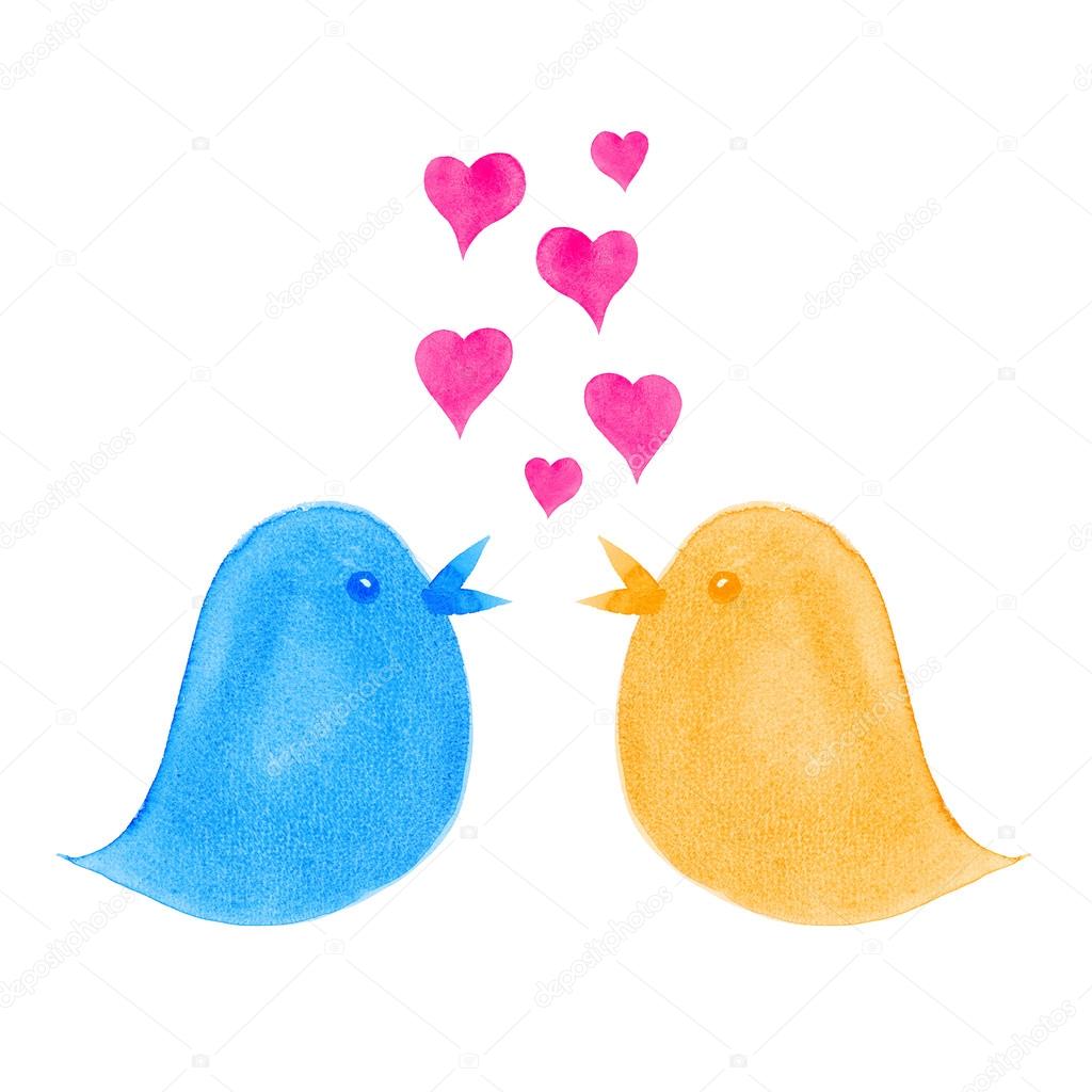 Birds Singing Love Hearts Dating Concept