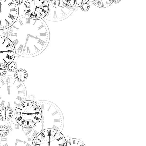 Relógio de Tempo Preto & Branco Fundo Fronteira — Fotografia de Stock