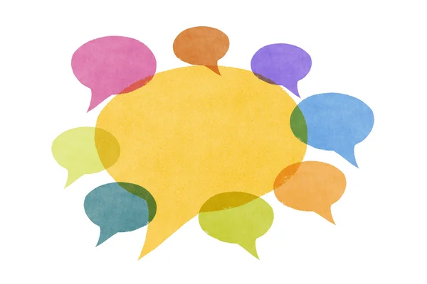 Conversation -  Abstract Watercolor Painted Speech Bubbles — Stock Photo, Image