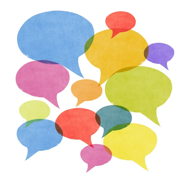 Gossip Concept - Abstract Watercolor Painted Speech Bubbles — Stock Photo, Image