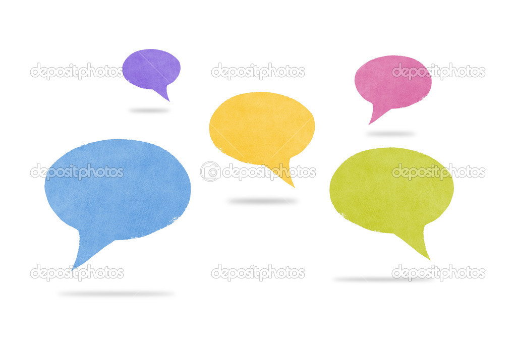 Abstract Watercolor Hovering Speech Bubbles with Shadows