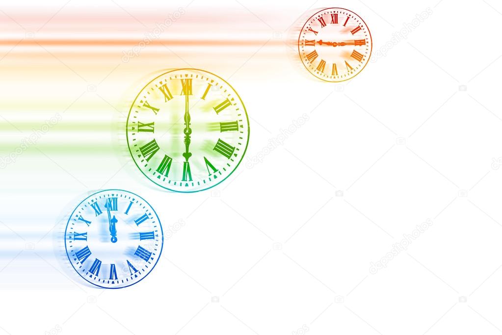 Time Flies - Rainbow Speeding Clocks