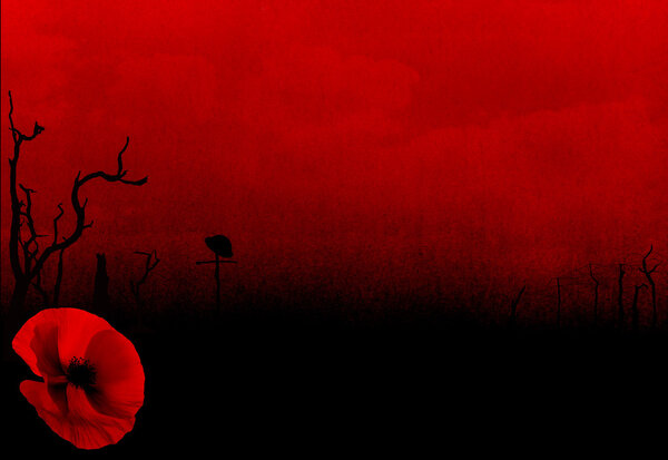 WW1 First World War Abstract Background with Poppy
