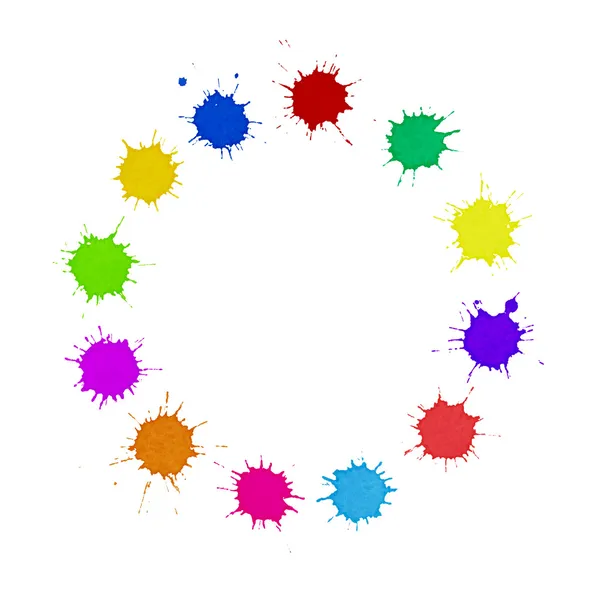 Mångfald koncept - flerfärgad färg fläckar cirkel — Stockfoto