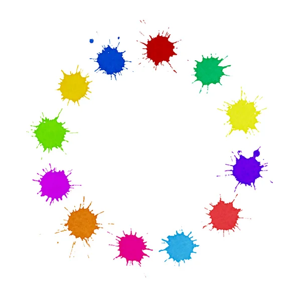 Diversiteit concept - multi-gekleurde verf vlekken cirkel Stockafbeelding