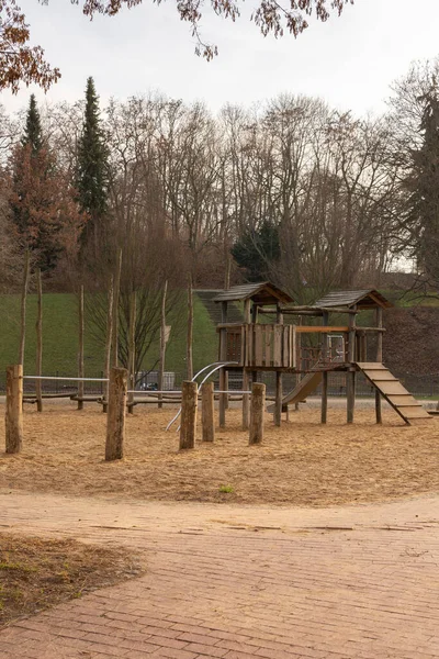 Caminhe Dia Frio Inverno Parque Volkspark Friedrichshain Playground Parque Berlim — Fotografia de Stock