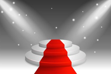 Ödül töreni için ışıklandırma ve kırmızı halı sahnesi
