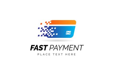 Piksel efektli dijital cüzdan logo tasarım şablonu. Logo kredi kartı, kripto cüzdanı, hızlı online ödeme.