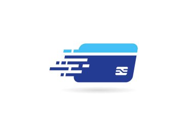 Piksel efektli dijital cüzdan logo tasarım şablonu. Logo kredi kartı, kripto cüzdanı, hızlı online ödeme.