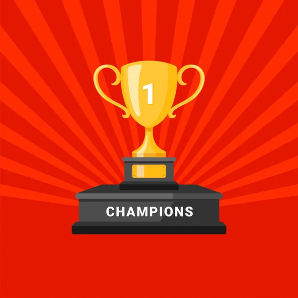 Переможці Подіум Трофеями Трофейні Призи Чемпіонів — стоковий вектор