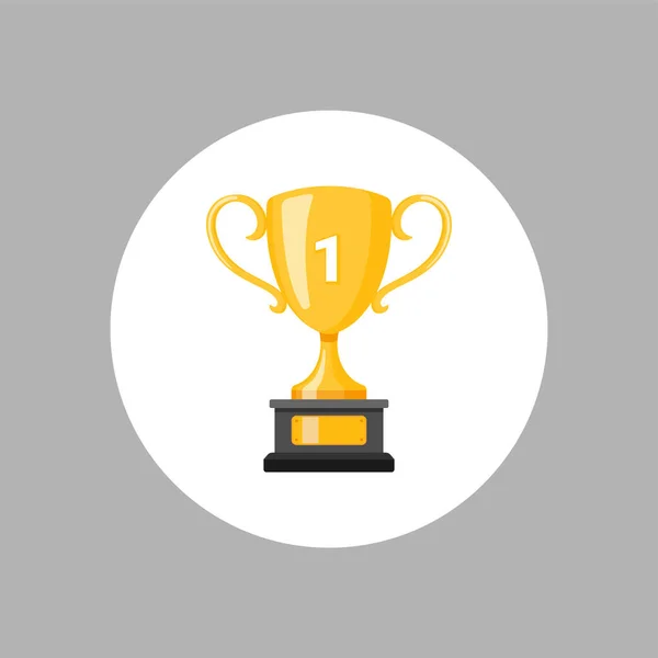 Gold Trophy Cups Game Winner Prize Cups Goblet Prize Icons — Vetor de Stock