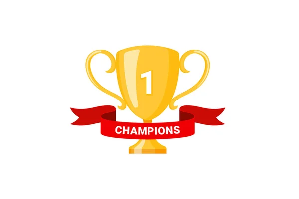 Miglior Design Vettoriale Trofeo Coppa Campioni Campione Coppa Vincitore Premio — Vettoriale Stock