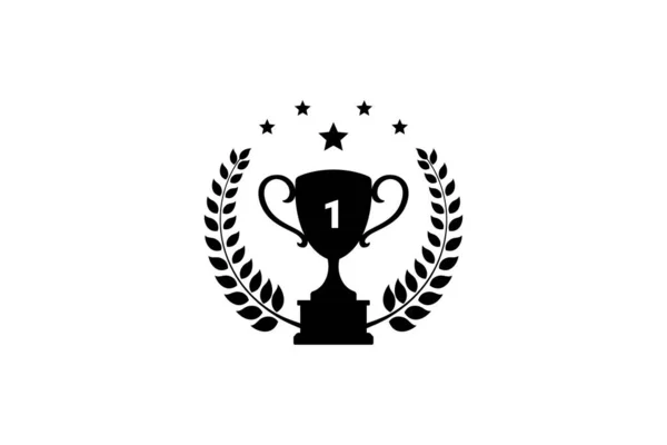 Iyi Şampiyonlar Kupa Vektör Tasarımı Şampiyon Kupa Galibiyet Ödülü Defne — Stok Vektör