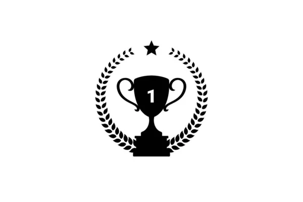 Iyi Şampiyonlar Kupa Vektör Tasarımı Şampiyon Kupa Galibiyet Ödülü Defne — Stok Vektör