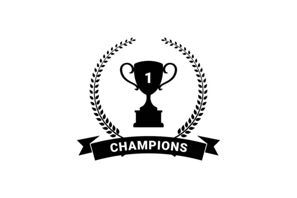 Найкращий Кубок Чемпіонів Векторний Дизайн Нагорода Переможця Кубка Чемпіонів Лавровим — стоковий вектор