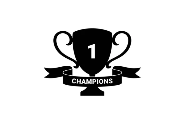 Найкращий Кубок Чемпіонів Векторний Дизайн Трофей Переможця Кубка Чемпіонів Стрічковим — стоковий вектор
