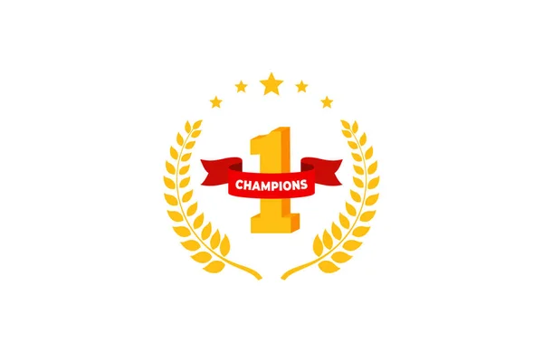 1St Place Competition Winner Vector Illustration Golden Number One Red — Stock Vector