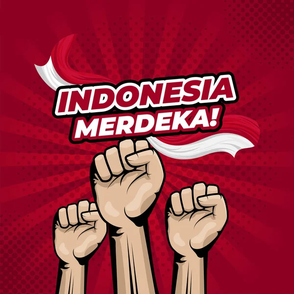 Happy Indonesia Independence Day Background Banner Design — Image vectorielle