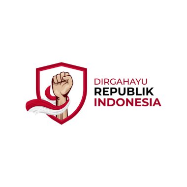 Endonezya bağımsızlık günü tasarımı. Yumruğunu sıkıca kavrıyor.