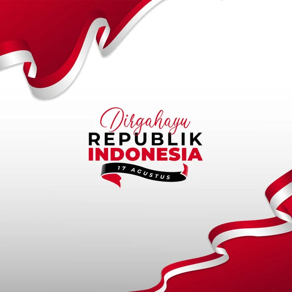 Happy Indonesia Independence Day Background Banner Design — Vetor de Stock