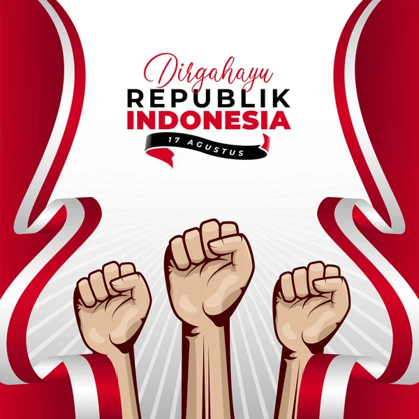 Happy Indonesia Independence Day Background Banner Design — ストックベクタ