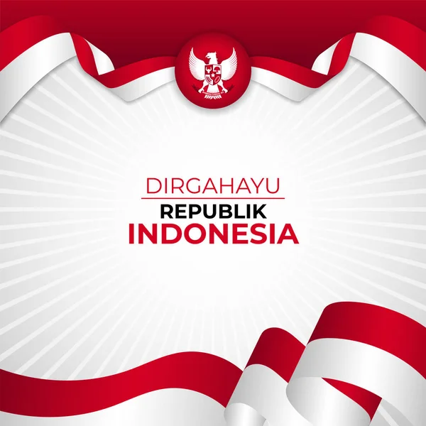 Happy Indonesia Independent Day Background Banner Design - Stok Vektor