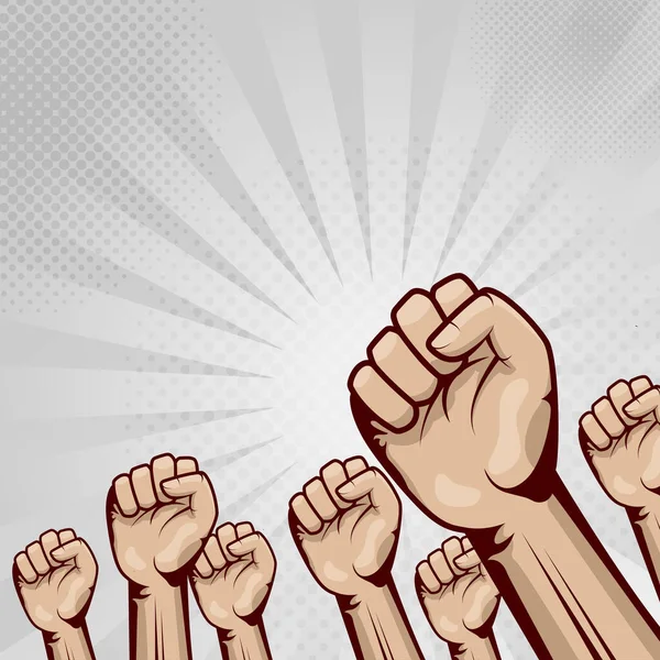 Raised Hand Clenched Fist Illustration Background Design — Wektor stockowy