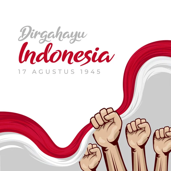 Happy Indonesia Independence Day Background Banner Design — Stock Vector