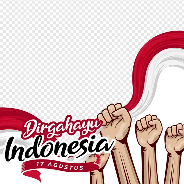 Happy Indonesia Independence Day Greeting Background Template - Stok Vektor