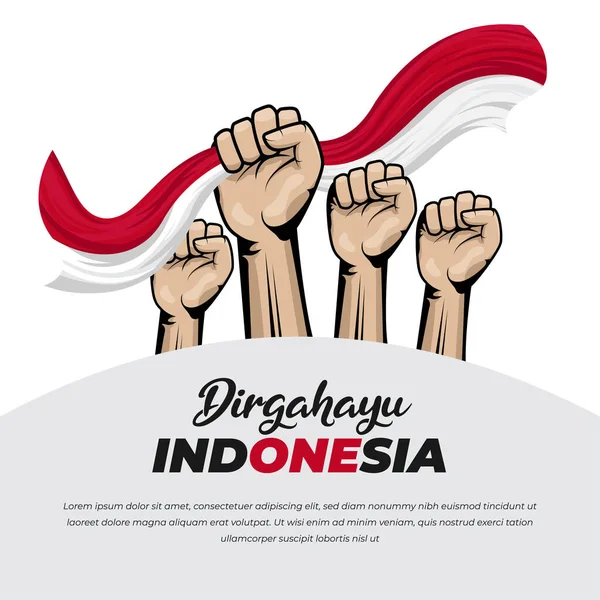 Happy Indonesia Independence Day Greeting Background Design Template - Stok Vektor