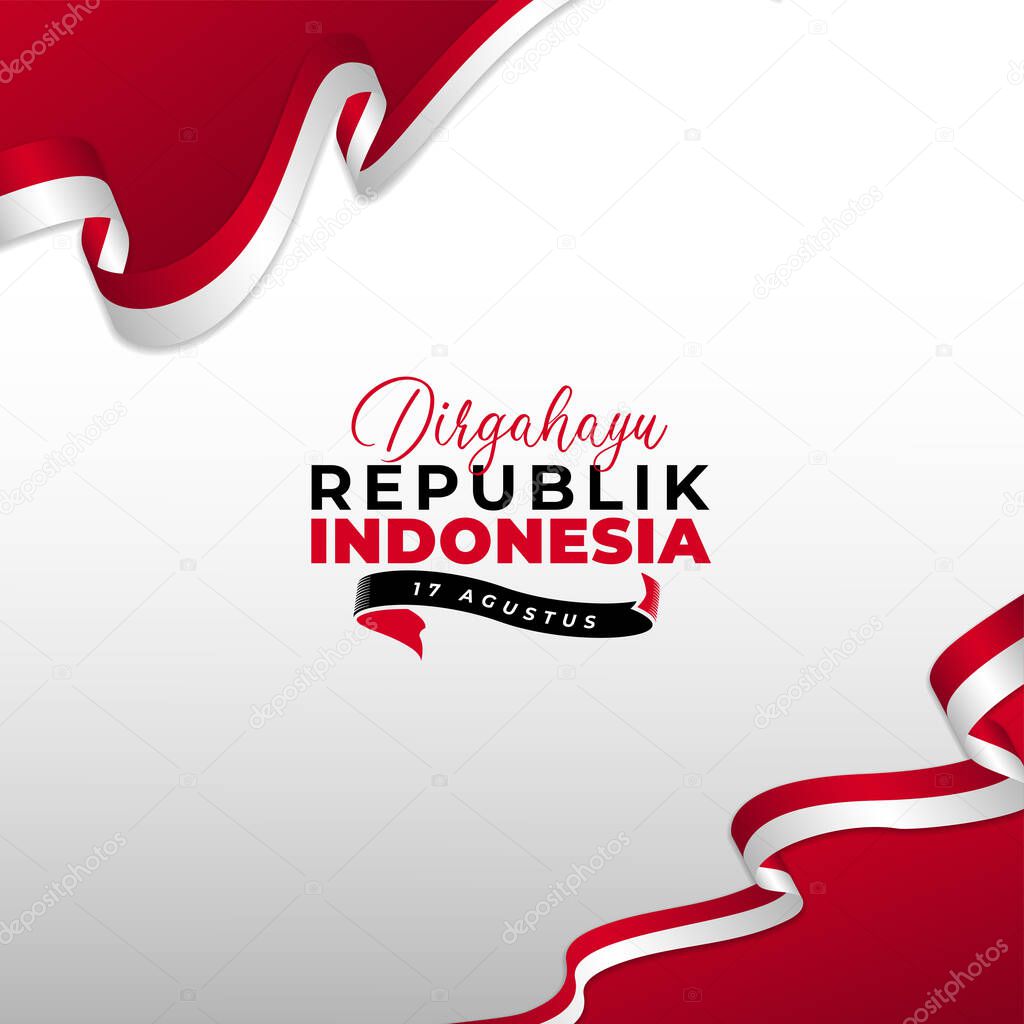 Happy Indonesia independence day background banner design.