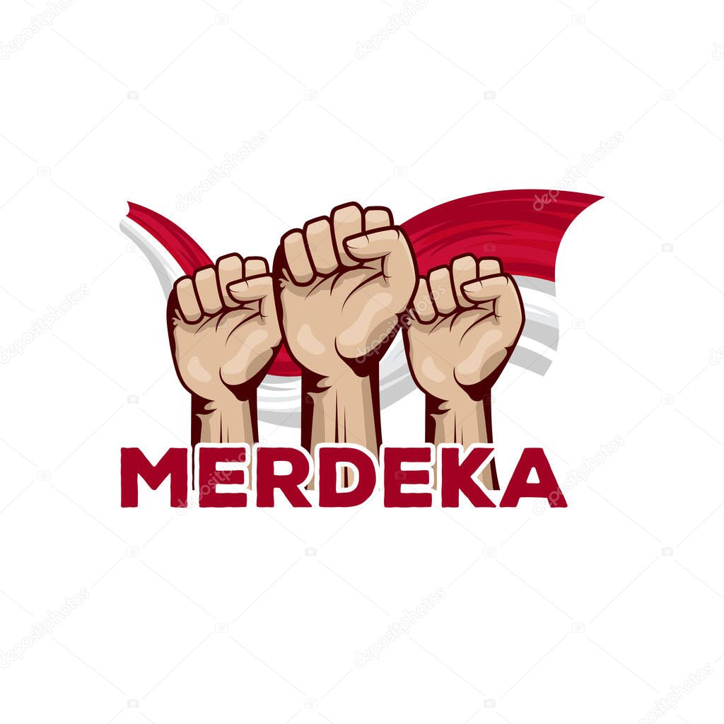Happy Indonesia independence day greeting design template. Indonesia merdeka illustration design