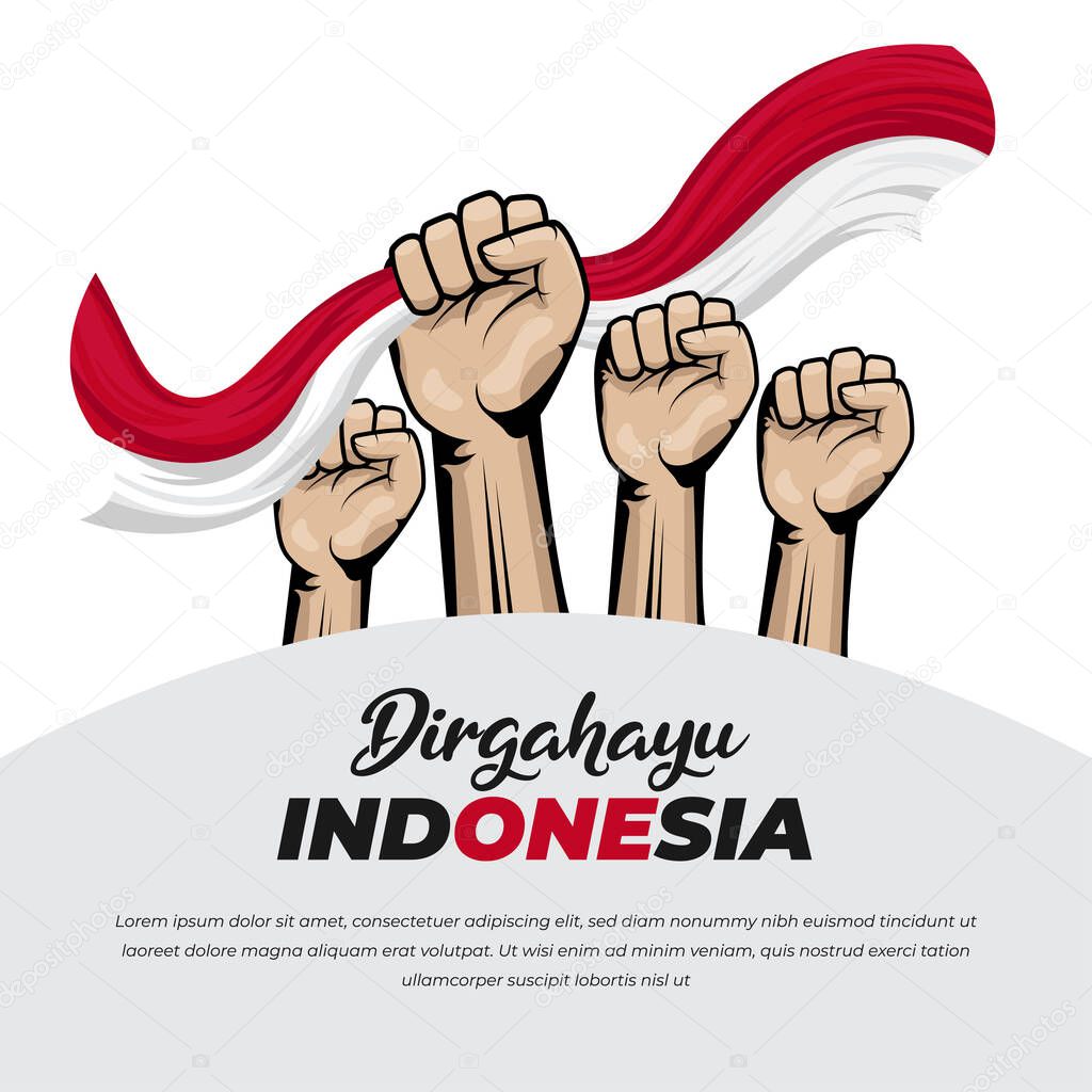Happy Indonesia independence day greeting background design template