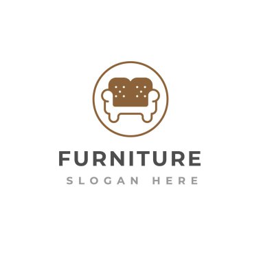 Creative furniture logo design template. Sofa logo design.