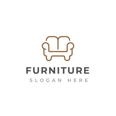 Creative furniture logo design template. Sofa logo design.