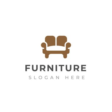 Creative furniture logo design template. Sofa logo design.
