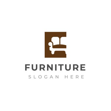 Creative furniture logo design template. Sofa logo design.