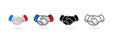 handshake illustration design in 4 style. Handshake silhouette design