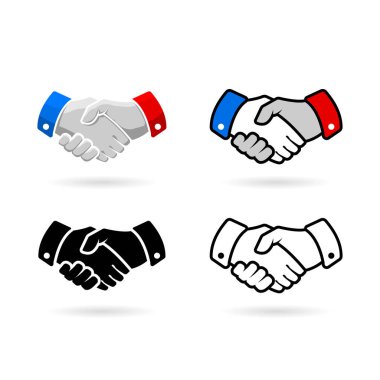 handshake logo sign symbol. Partnership collaboration logo design