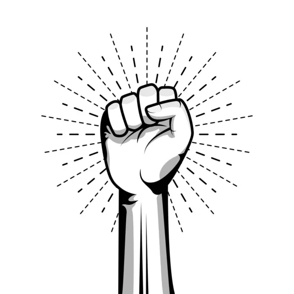 Clenched Fist Hand Vector Illustration Revolution Illustration Poster Design — Wektor stockowy