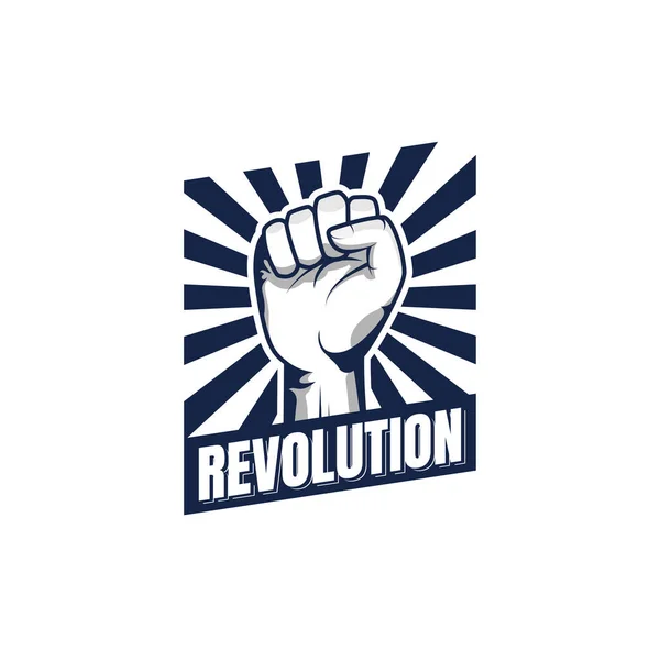 Revolution Illustration Poster Design Clenched Fist Hand Vector Silhouette — Wektor stockowy
