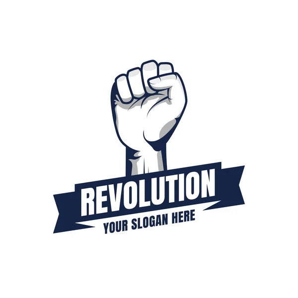 Revolution Illustration Poster Design Clenched Fist Hand Vector Silhouette — Wektor stockowy