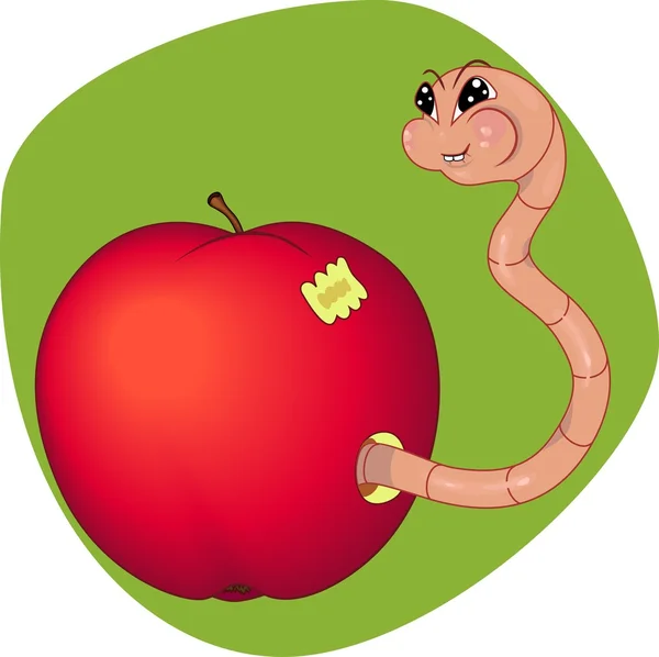 Apple with a worm Royalty Free Stock Vectors