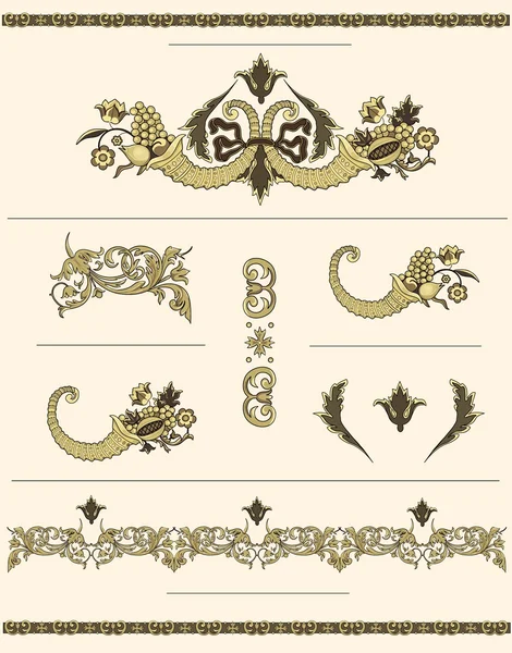 Elemente decorative vintage Ilustrație de stoc
