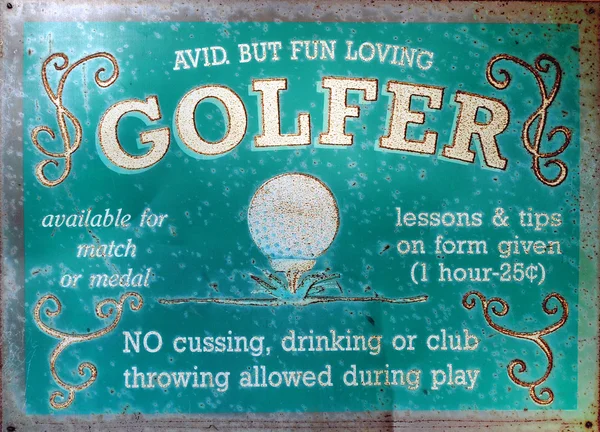 Old golf sign — Stock Photo, Image