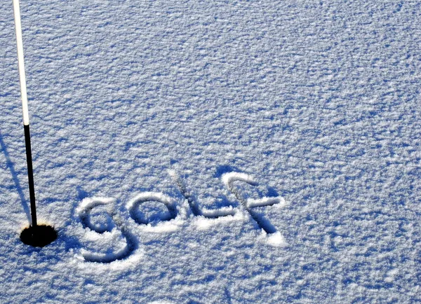 Segno di golf nella neve — Foto Stock