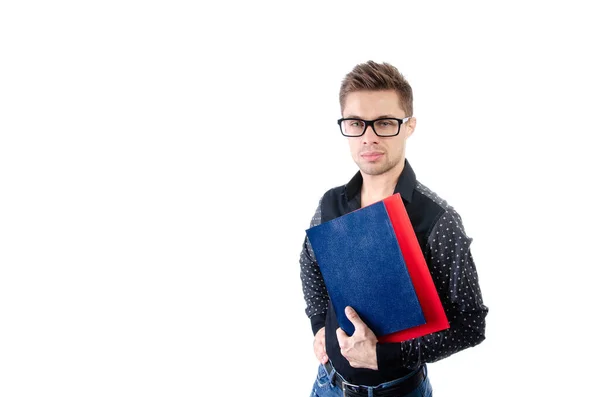 Yakışıklı Bir Genç Laptop Tabletli Öğrenci — Stok fotoğraf