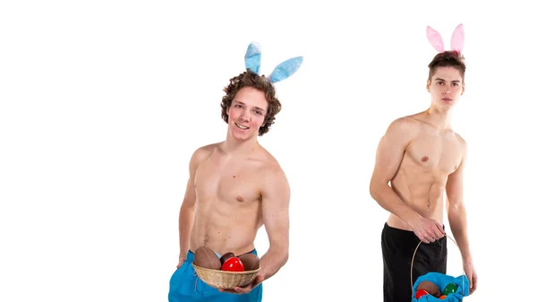 Easter Two Sexy Funny Guys — Stock Photo © vladorlov #361206196